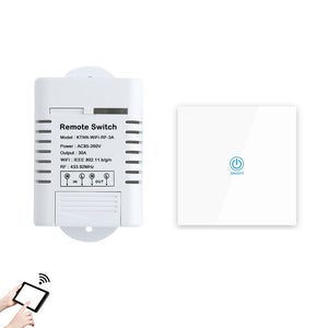 KTNNKG AC85-260V 30A 3000W High Power WIFI Relay Switch 433MHz Receiver Smart Home Gadgets Wireless Remote Control Switch APP Control Work With Alexa Google Home+White RF Transmitter