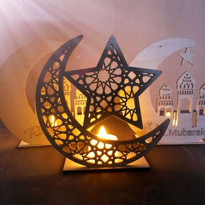 Wood DIY Decorations Islamic Palace Eid Al-Fitr Mubarak Gifts Home Ornament