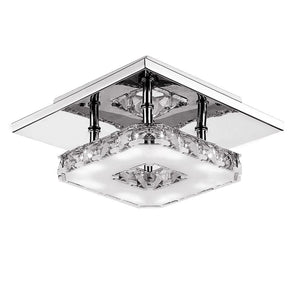 Modern LED 12W Crystal Pendant Light Corridor Stainless Steel Ceiling Lamp Fixture AC85-260V