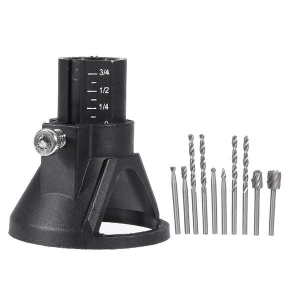 7/11pcs Drill Carving Positioner Locator with Rotary Burr Twist Drill for Rotary Tool Drill Adapter