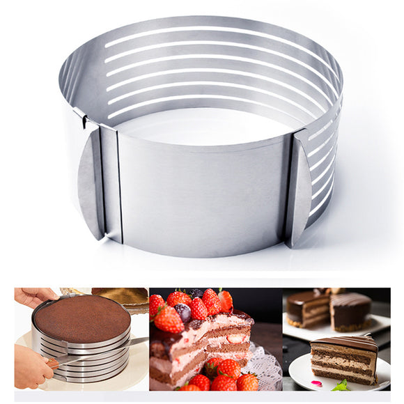 6-8 Inch Stainless Adjustable Round Mousse Cake Layered Mould Ring Slicer Cutters