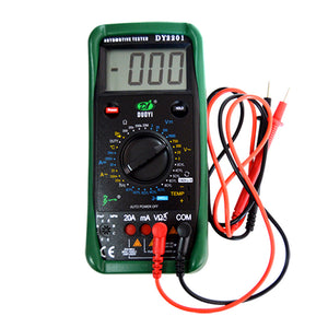 DUOYI DY2201 Digital Automotive Tester Multimeter 500-10000 RPM Dwell Angle Temperature Meter Multimetro