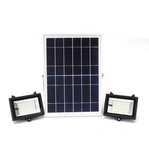 2Pcs Remote Control 60 LED Flood Light  Dimmable Timer Waterproof Solar Light Street Light