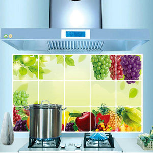 45*70cm Removable Kitchen Fruit Grape Oil-proof Wall Sticker Waterproof Anti-oil Wall Decals Sticker