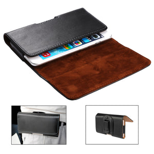 Universal Clip-on Magnetic Flip Cover Waist Bag PU Leather Phone Wallet for Phone Under 6-inch