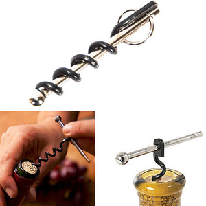 Multifunctional Outdoor Mini EDC EStainless Steel Corkscrew Wine Bottle Opener With Keychain Ring