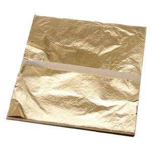 100Pcs Imitation Gold Foil Sheets Copper Leaf Sheets Transfer Leaf Sheets Gold Leaf Booklet 16cm16c