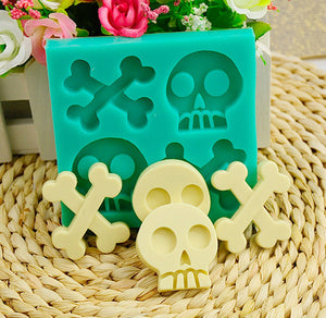 Halloween Skeleton Silicone Cake Mold Skull Bone Pudding Jelly Chocolate Baking Mould