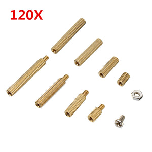 Suleve M2BT2 M2 Brass Screw Nut Male Female Round Thread Column Spacers Standoff Kit for PCB Board