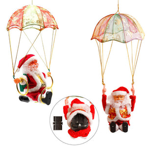 Santa Claus Ornament Hanging Parachute Turn Circle Acrobatics Stuffed Plush Toy Christmas Decoration