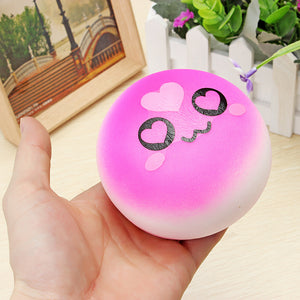 Squishy Jumbo Bread Random Emoji Face 9.5cm Slow Rising Key Chain Phone Bag Decor Collection Gift