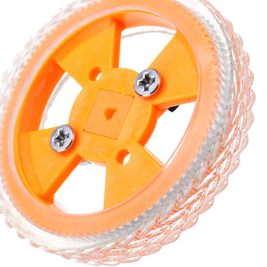 70X12mm Yellow Wear-resistant Rubber Wheels inner diameter 3mm for N20 motor