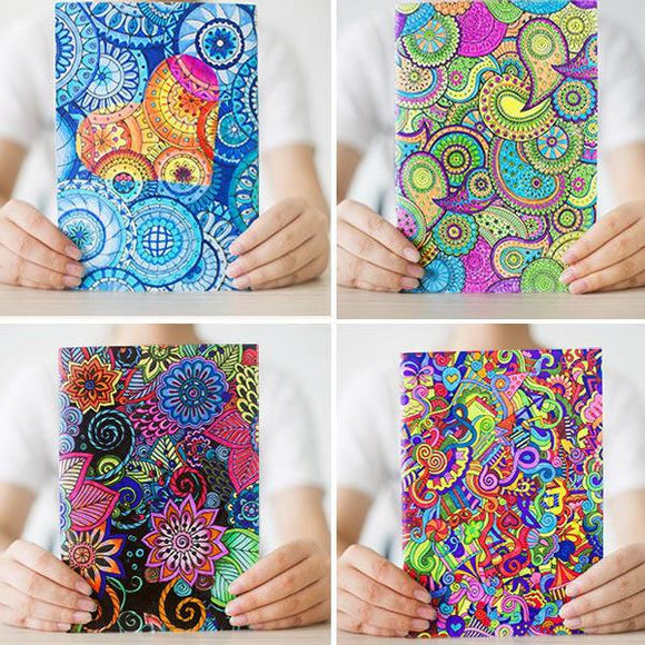 4 pcs Kinbor Secret Garden Creative Paper Notebook with 6 color Ballpoint Pen