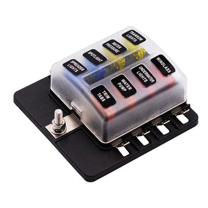 iMars CS-579B2 8 Way Blade Fuse Box Holder with LED Warning Light for Car Boat Marine Trike 12V 24V