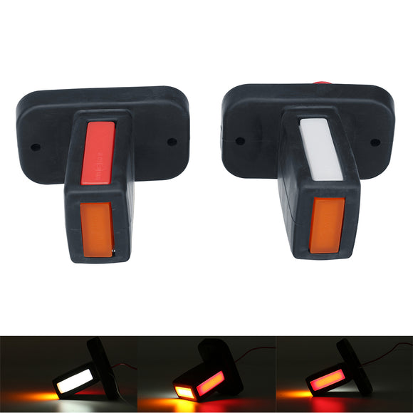 2PCS 12V-24V LED Side Marker Lights Indicator Rubbers Lamp Trailer Truck Outline