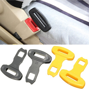 2Pcs Universal Car Safty Seat Belt Buckles Alarm Bleep Stopper Canceller Clip Yellow Black