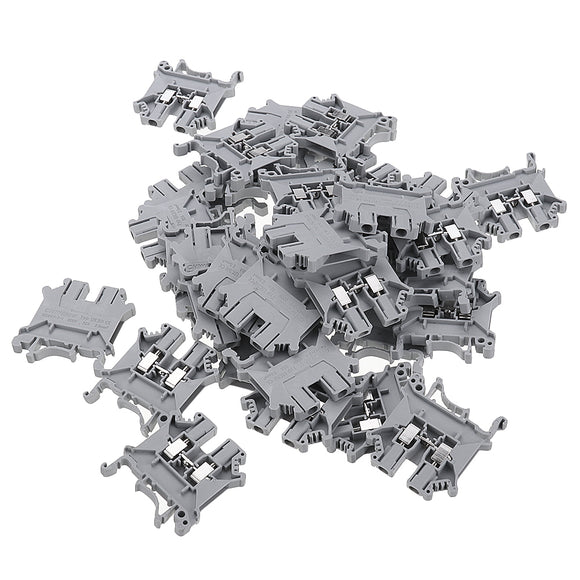 50Pcs UK2.5B/UK3N/UK5N Guide Rail Terminal Block 0.2-2.5m 32A 800V Connector Terminal