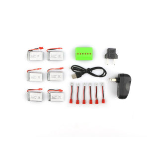 Syma X5HC X5HW RC Quadcopter Spare Parts 6Pcs 3.7V  500MAH 25C Battery And Charger Set X6A-A12