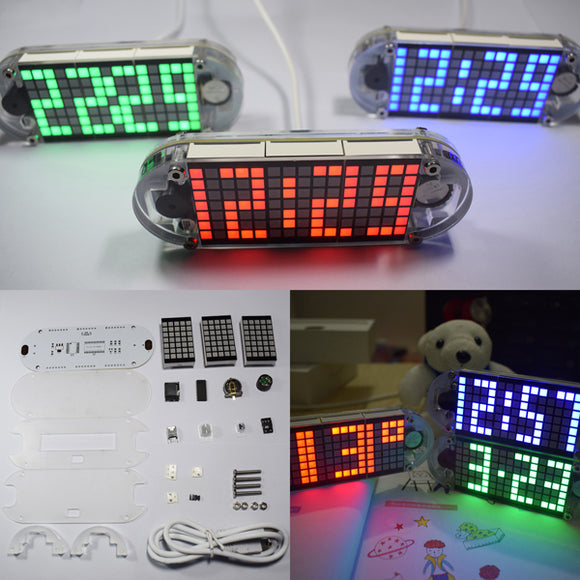 Geekcreit DIY DS3231 Touch Key Precision High Brightness LED Dot Matrix Display Alarm Clock Kit