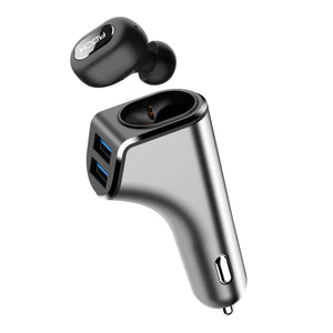 ROCK 3.1A Fast Charger Dual USB Output Car Charger & bluetooth Earphone Headphone for iPhone X XR Mi8 Note 9 9