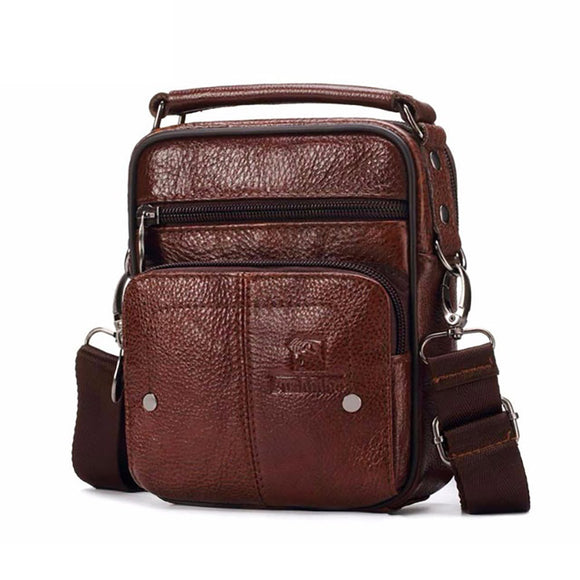 FUZHINIAO Men Genuine Leather Messenger Bag Small Luxury Brand Zipper Designer Shoulder Casual Bag