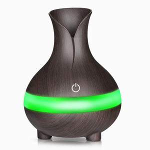 Wood Grain Humidifier Ultrasonic Aroma Essential Oil Air Diffuser USB Cool Mist Humidifier