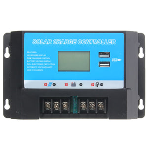 LCD 30A 12/24V Solar Charge Controller Regulator with USB Port