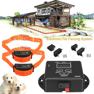 Anti Bark LCD Electric Remote Shock Pet 2 Dog Vibration Training Collar Systems