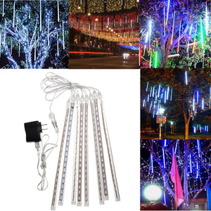 Outdoor 30cm USB LED Meteor Shower Rain 8 Tubes Xmas Light with US Plug