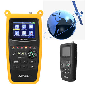 Satlink WS-6933 DVB-S2 FTA Digital Satellite Finder Meter LCD Flashlight