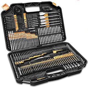 246PCS HSS DRILL BIT SET SCREWDRIVER BITS IN STORAGE CASE DIY WOOD METAL