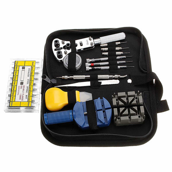 371pcs Watch Repair Tool Kit Watchmaker Opener Remover Spring Pin Bar With Case