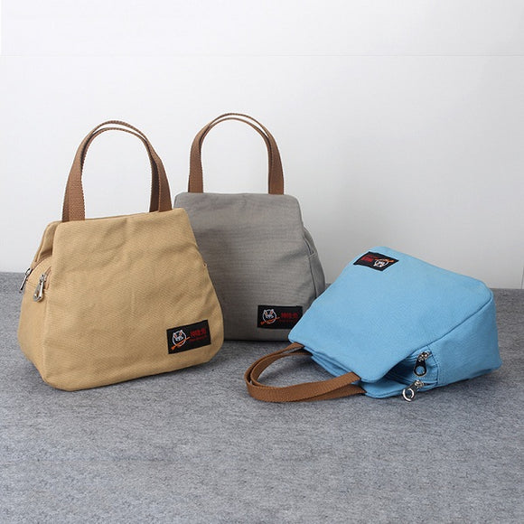 Women Canvas Casual Daily Double Zipper Layer  Capacity Handbag