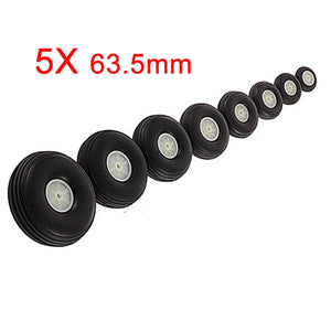 5X 63.5MM Rubber Wheel For RC Airplane And DIY Robot Tires