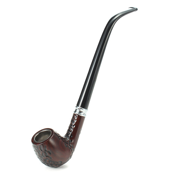 KCASA KC-WTP004 Classic Carved Resin Wood Tobacco Pipe Durable Smoking Pipe Cigar Flitter