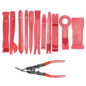 12pcs Car Door Molding Dash Panel Audio Trim Removal Tool Kit & Clip Pliers