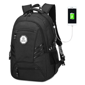 Men PVC Waterproof 18 Inches Laptop Backpack With USB Charging Port