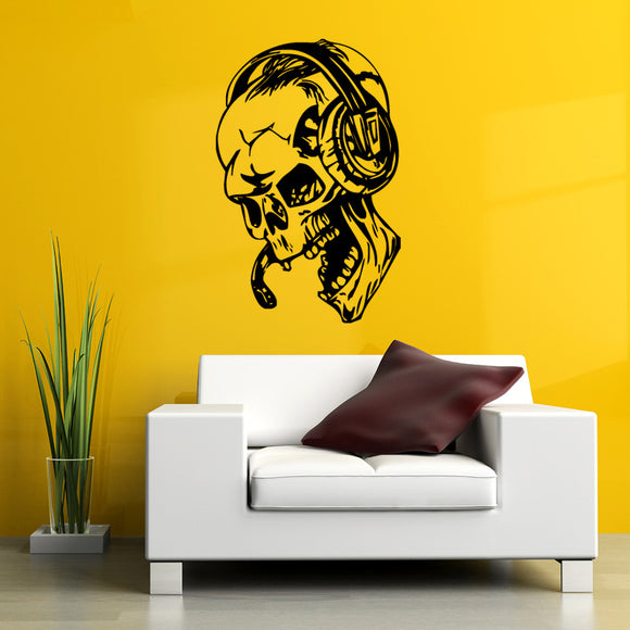 Hallowen Skull Head Showcase Glass Window Decor Wall Sticker Party House Home Decoration