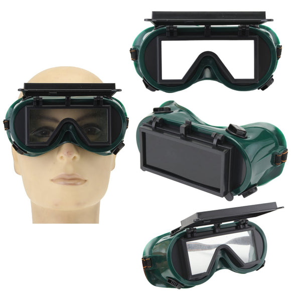 Industrial Welding Goggles Head Clamshell Protection Glasses Mask Green Square