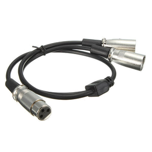 3 Pin XLR Splitter Cable Female XLR Jack to 2 Male Plug XLR Adapter