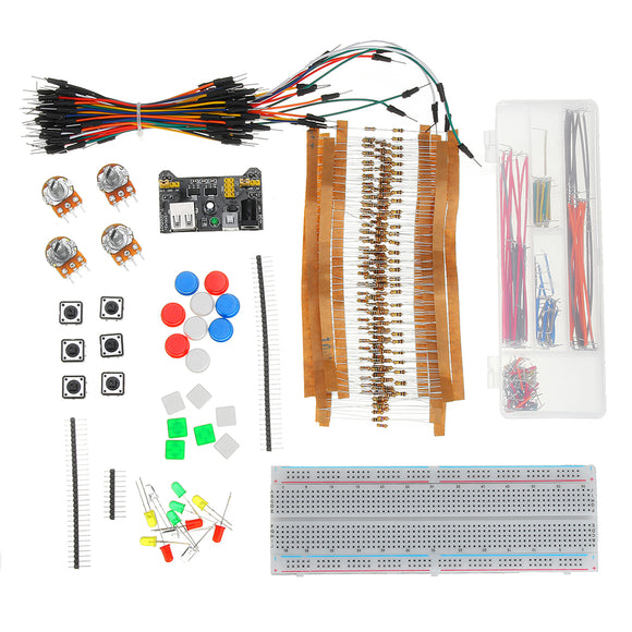 Generic Parts Package+3.3V/5V Power Module+MB-102 830 Points Breadboard+65 Flexible Cables+Jumper Wire