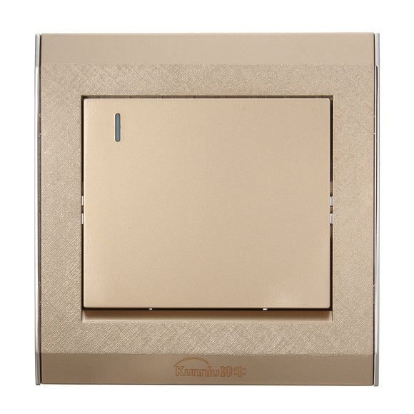 250V 16A Champagne Home Wall Switch Hotel 1Gang 1 Way Wall Switch