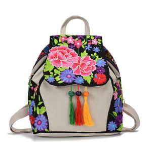 Women National Style Fashion Embroidery Bag Handbag Backpack Shoulder Bag Travel Bag