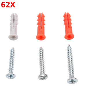 DZT 62Pcs Wall Anchor Screws Fittings Sets Raw Plugs Hang Assortment Building Tool