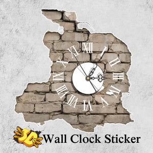 PAG STICKER 3D Wall Clock Decals Breaking Cracking Wall Sticker Home Wall Decor Gift