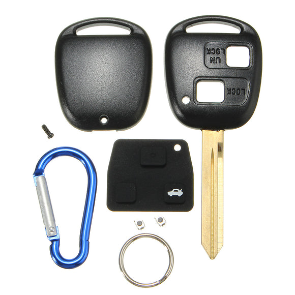 2 Button Remote Key FOB Case Shell With Keychain For Toyota Yaris Core Hatchback
