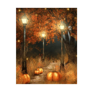 5x7ft Halloween Pumpkin Lamp Photography Backdrop Studio Prop Background