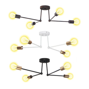 E27 Modern Pendant Lamp Ceiling Light Chandelier Vintage 4 Heads Sockets Holder