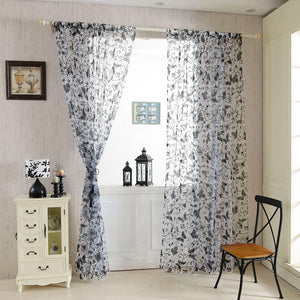 Honana WX-C8 1x2m Fashion Butterfly Voile Door Curtain Panel Window Room Divider Sheer Curtain