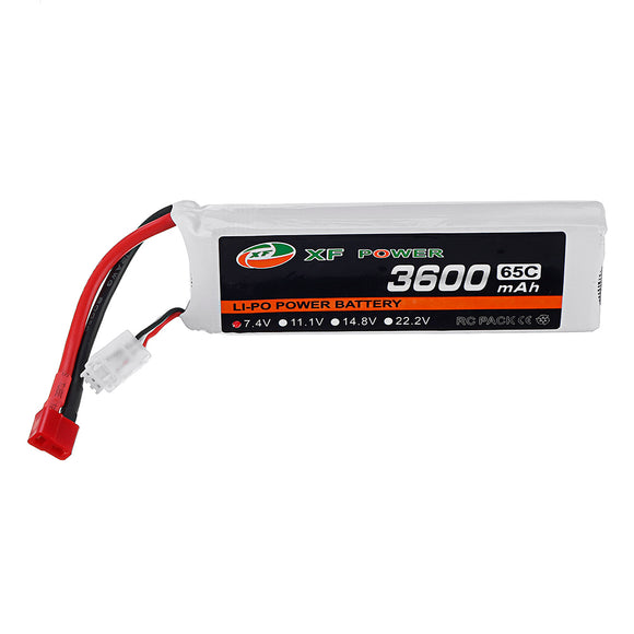 XF POWER 7.4V 3600mAh 65C 2S Lipo Battery T Plug for RC Car